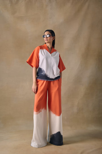 Orange Washed Palazzo Pants