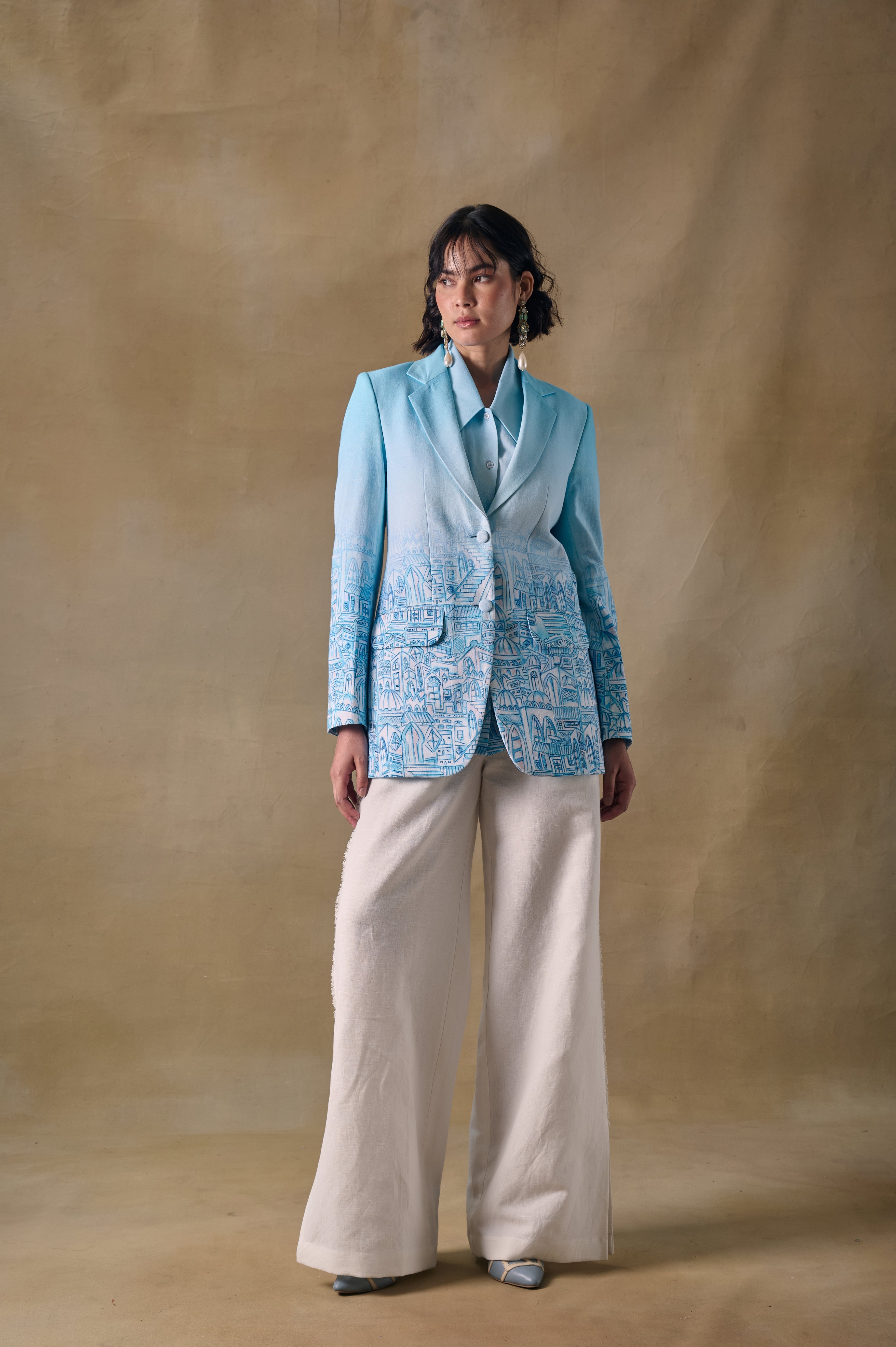 Blue Landscape Gradient Blazer