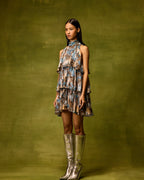 Vienna Cityscape Ruffle Dress