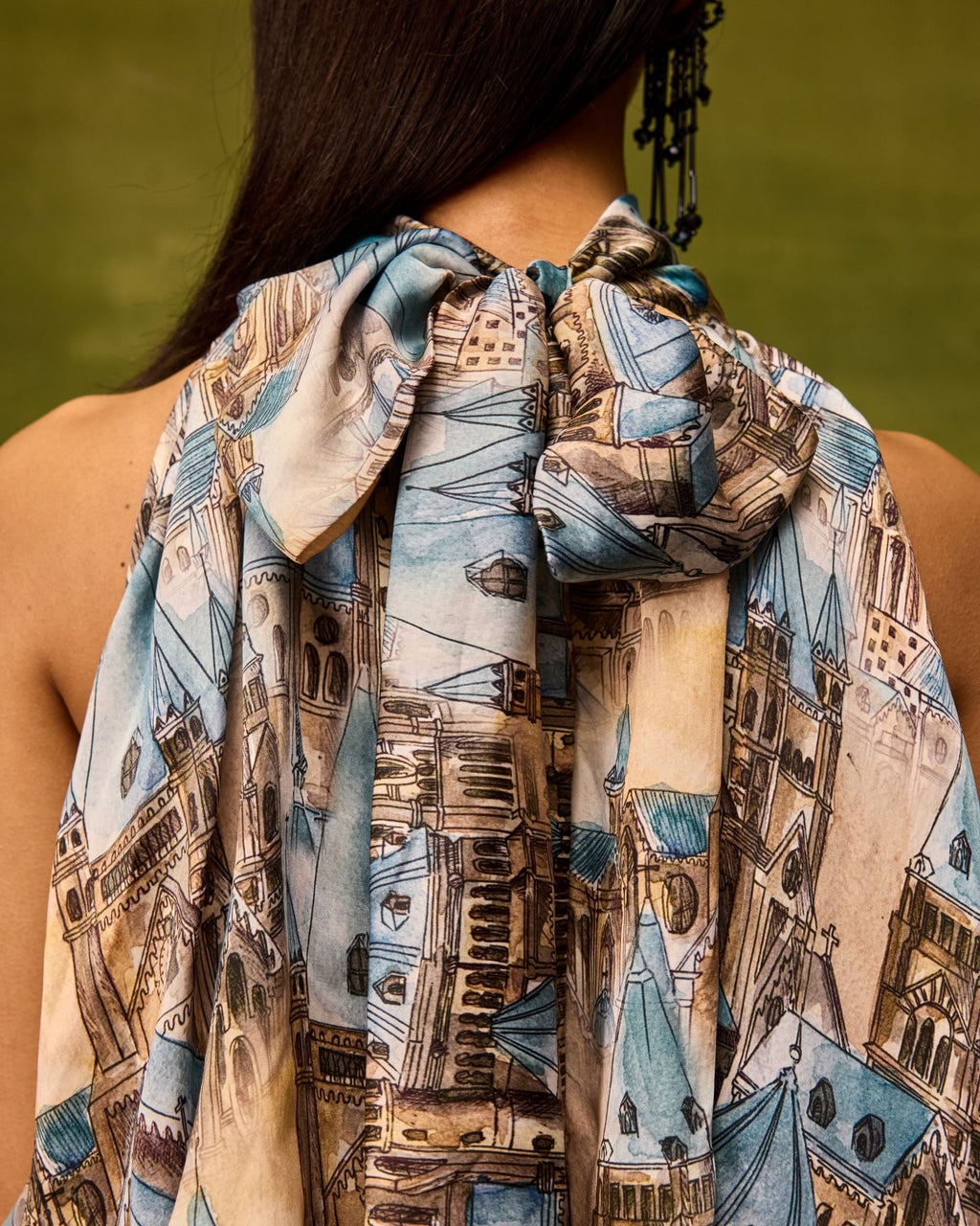 Vienna Cityscape Ruffle Dress