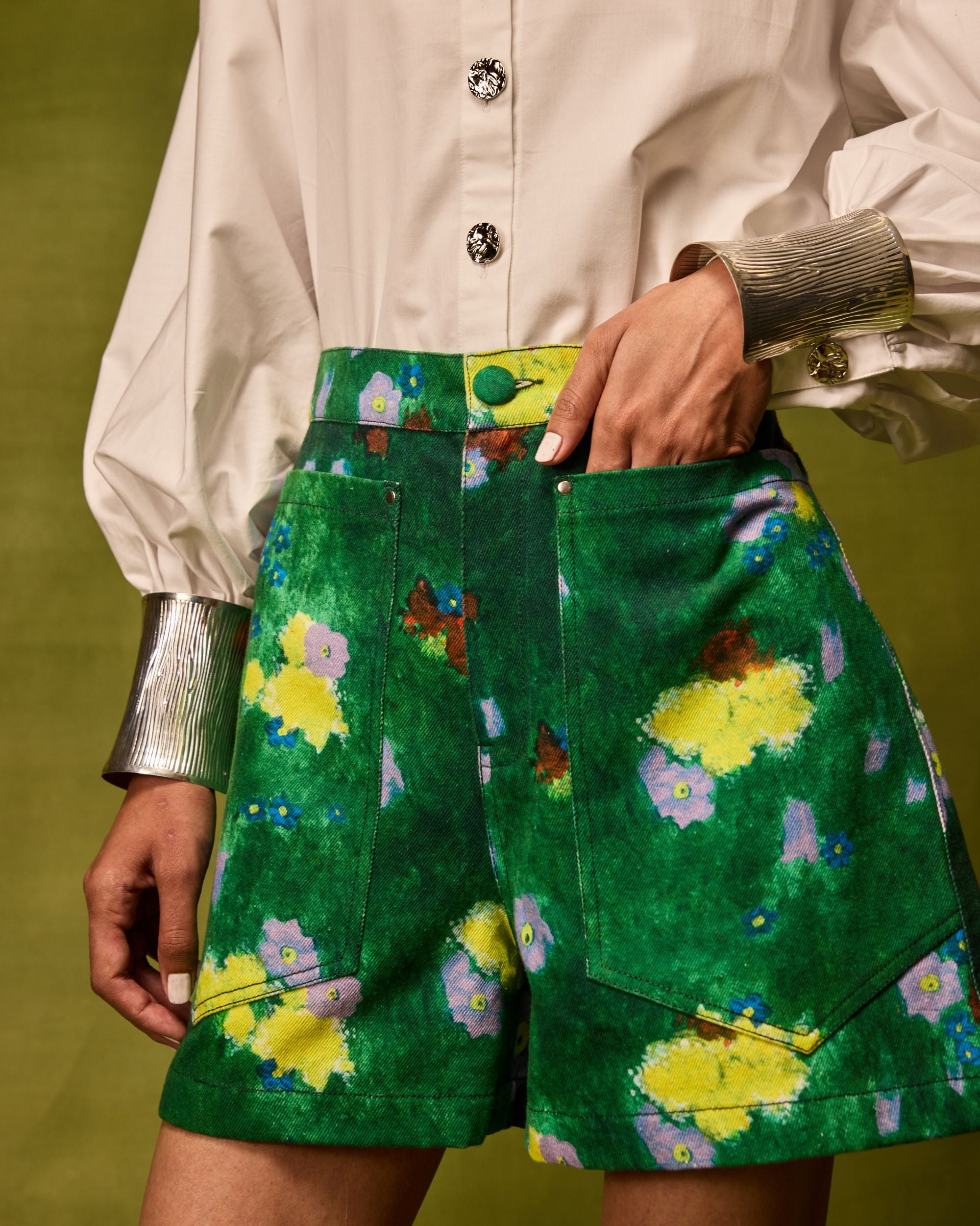 Emerald Bloom Shorts