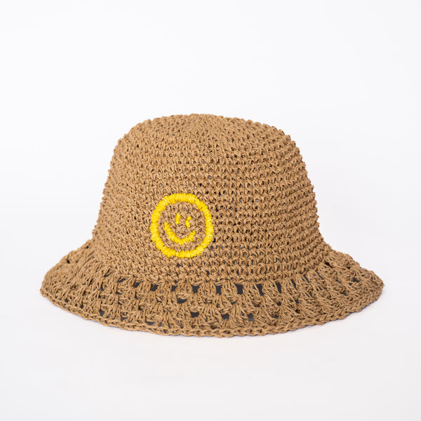 RAFFIA SMILEY HAT