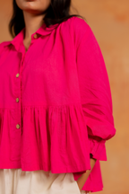 SENZA GATHERED SHIRT TOP