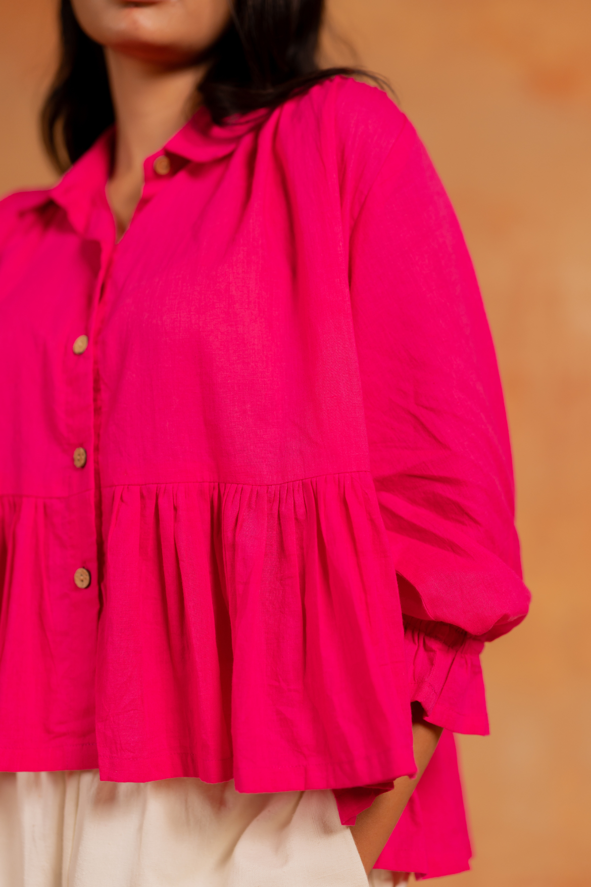 SENZA GATHERED SHIRT TOP