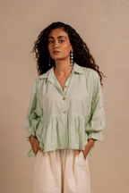 SENZA GATHERED SHIRT TOP