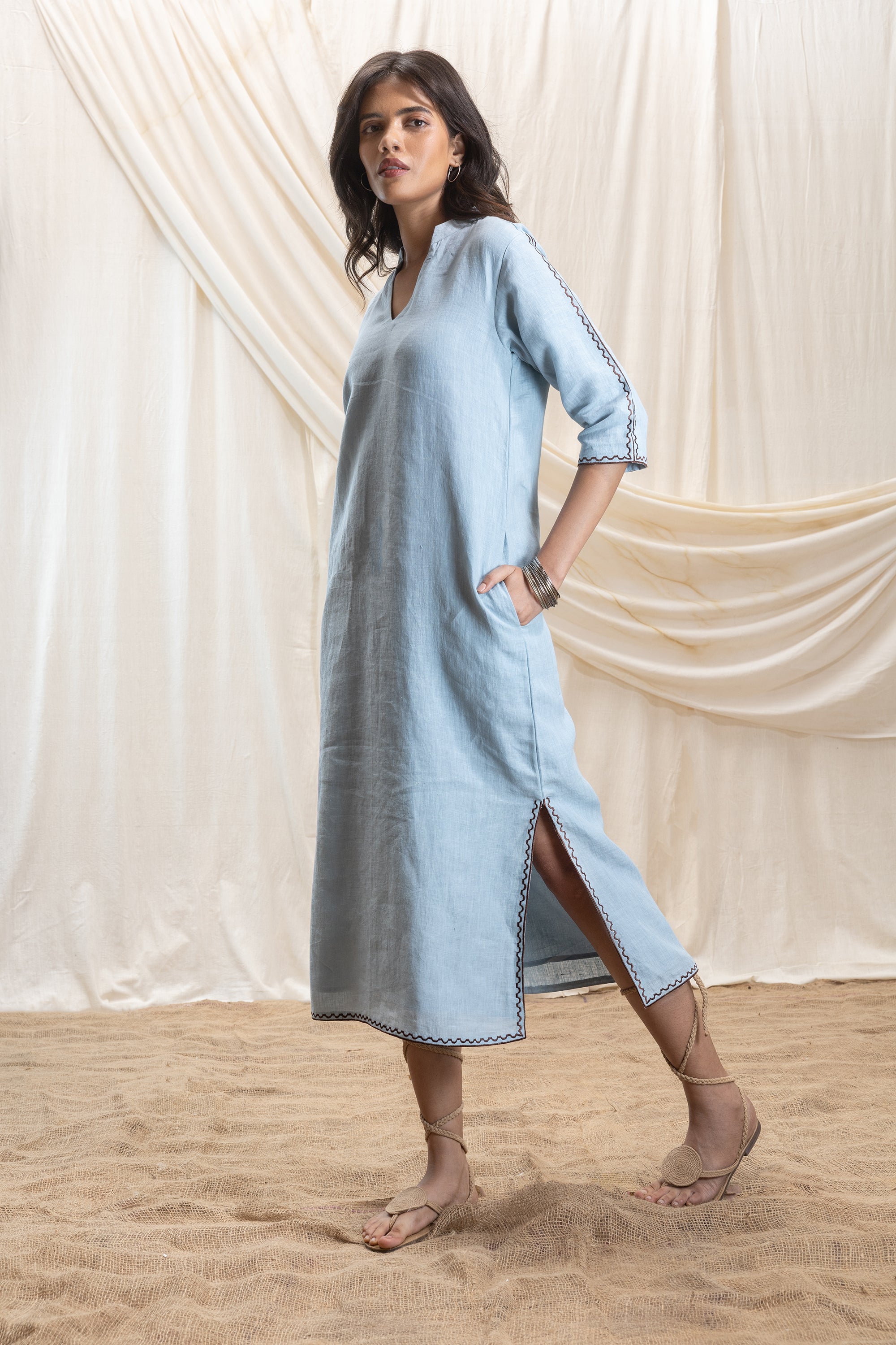 A-Line Maxi Dress with Slit