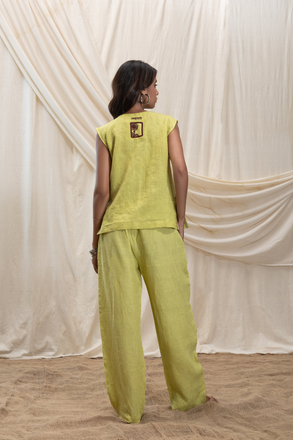Linen Utility Vest and Pant Set
