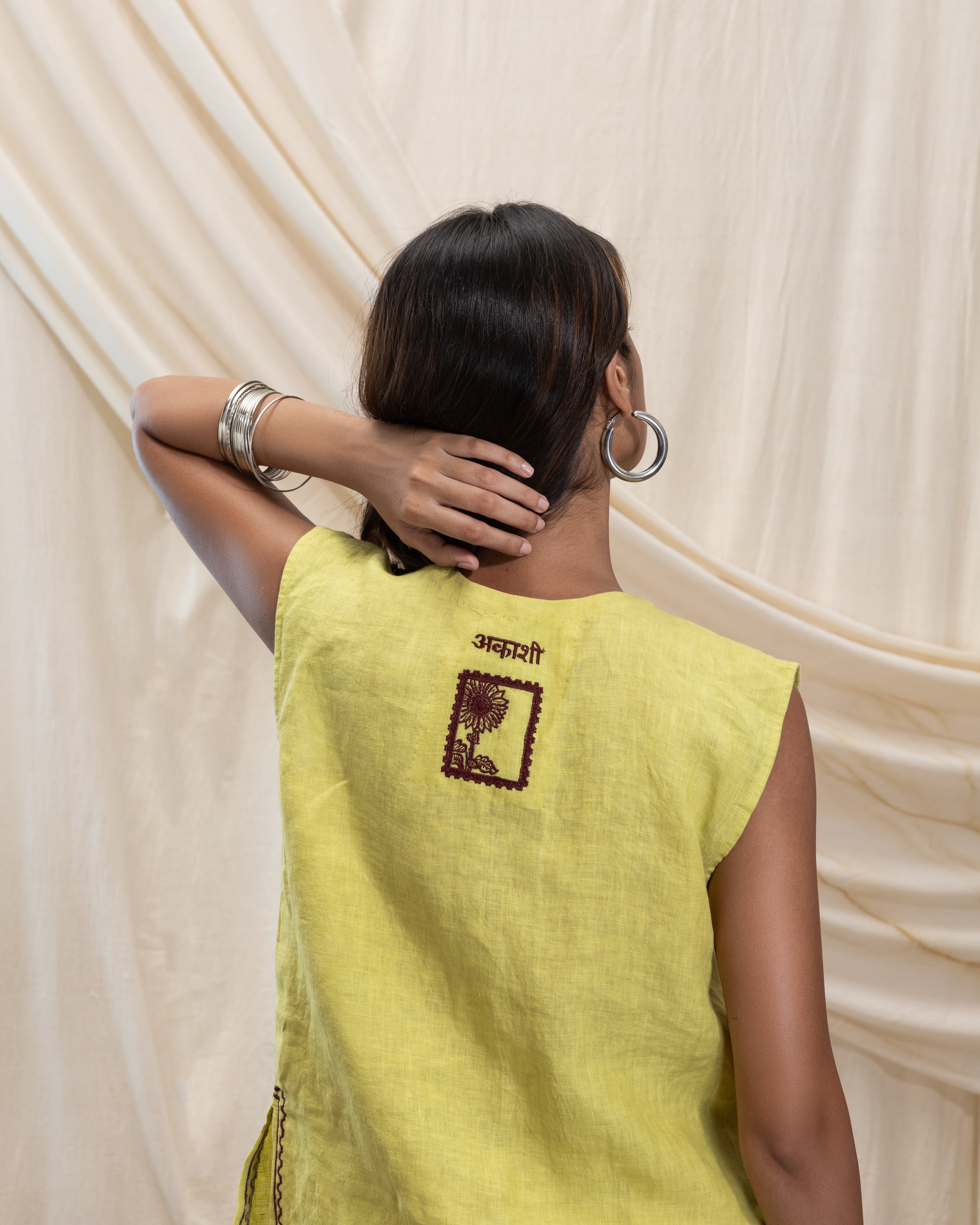 Linen utilty vest and pant set