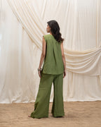 Linen Tunic Top and Flared Pant Set
