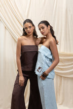 Linen Tube Top and Bell Bottom Set