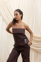 Linen Tube Top and Bell Bottom Set