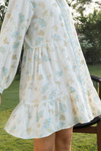 Floral Print Mini Shirt Dress