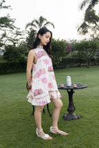 Short Dress with Back Tie-Up