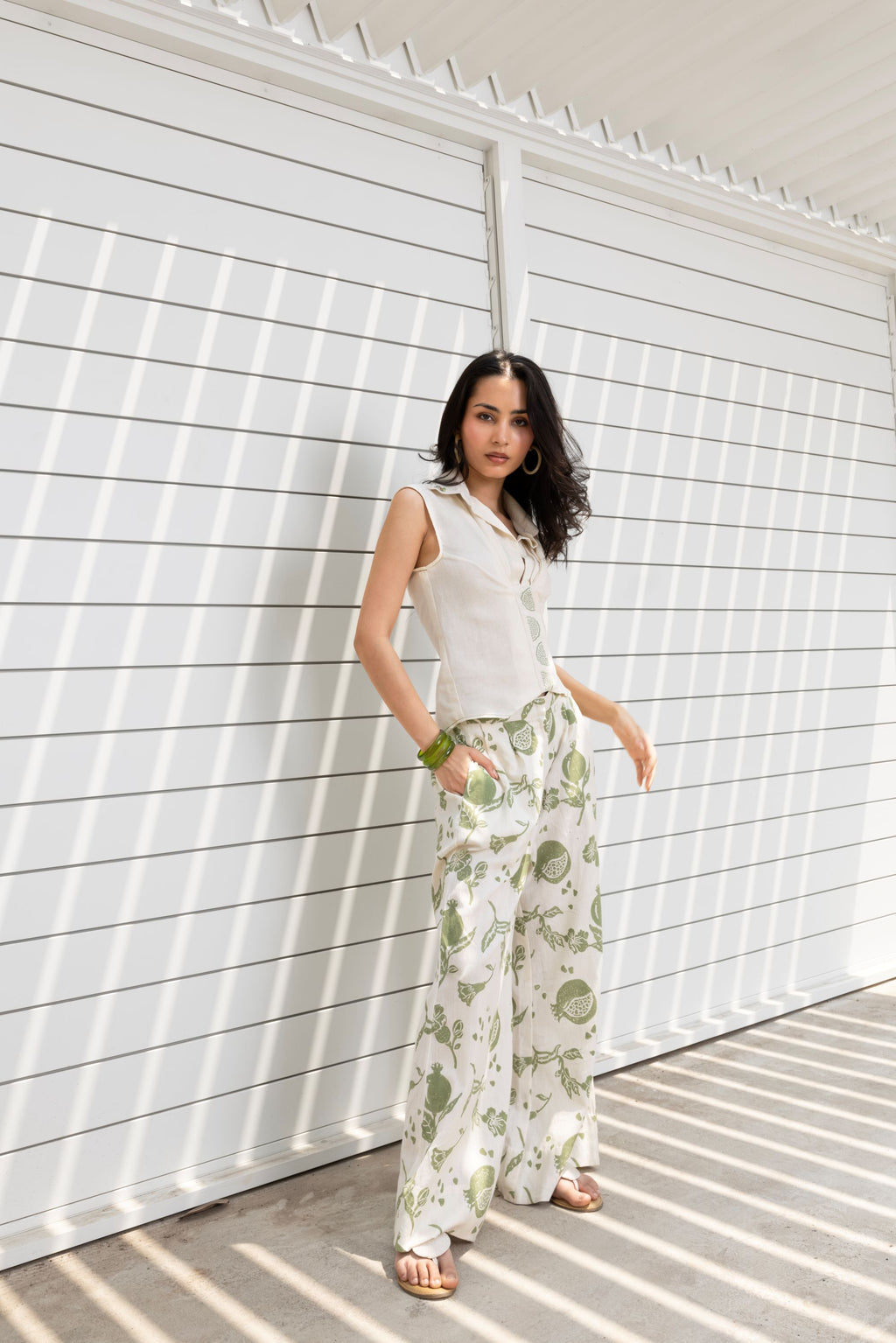 Printed Wide Leg Pants