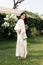 Kaftan with Front Tie-Up & Embroidered Sleeves