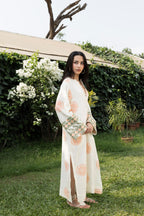 Kaftan with Front Tie-Up & Embroidered Sleeves