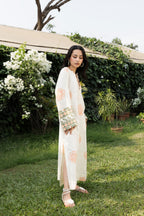 Kaftan with Front Tie-Up & Embroidered Sleeves