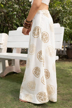 Embroidered A-Line Skirt + Bandana Tube Top with Ruched Back Set