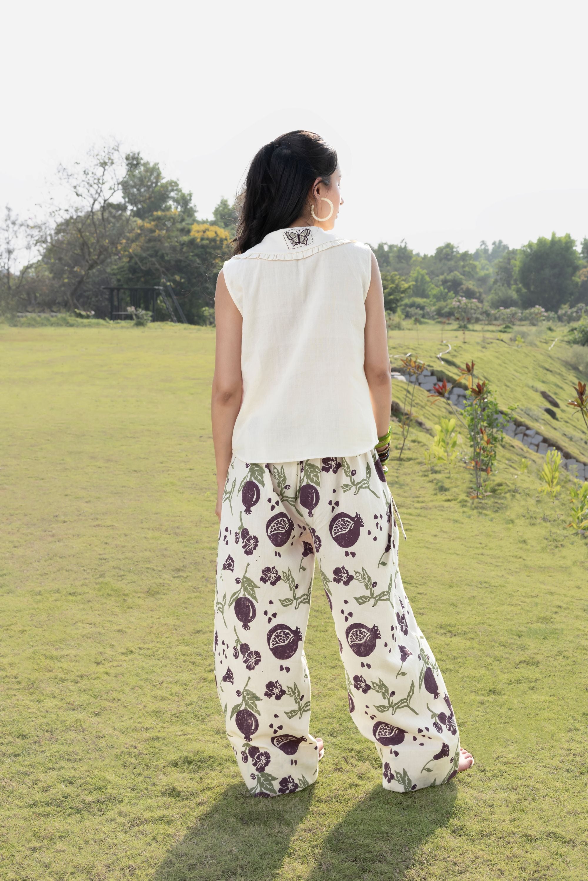 Patchwork Embroidered Top with Peter Pan Collar