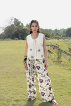 Patchwork Embroidered Top with Peter Pan Collar