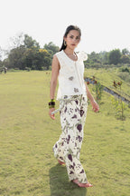 Patchwork Embroidered Top with Peter Pan Collar
