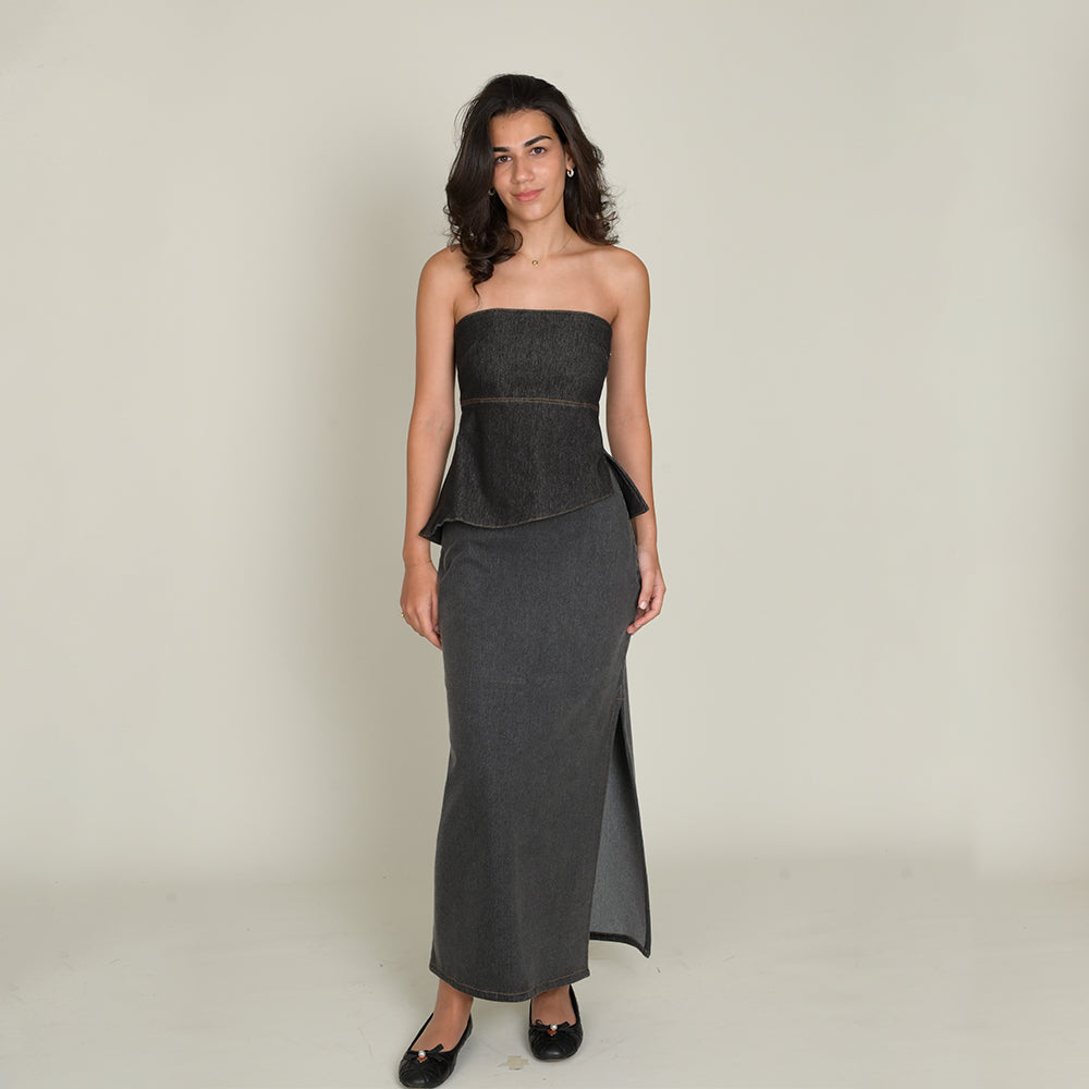 Denim Asymmetric Top (Twill)