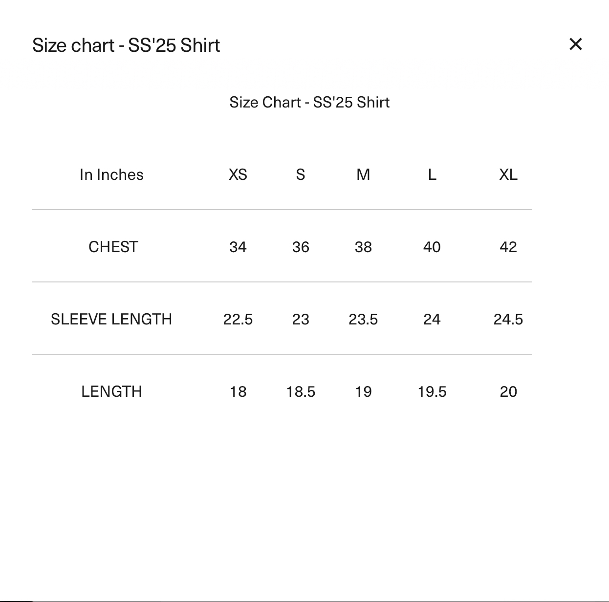 Size Chart