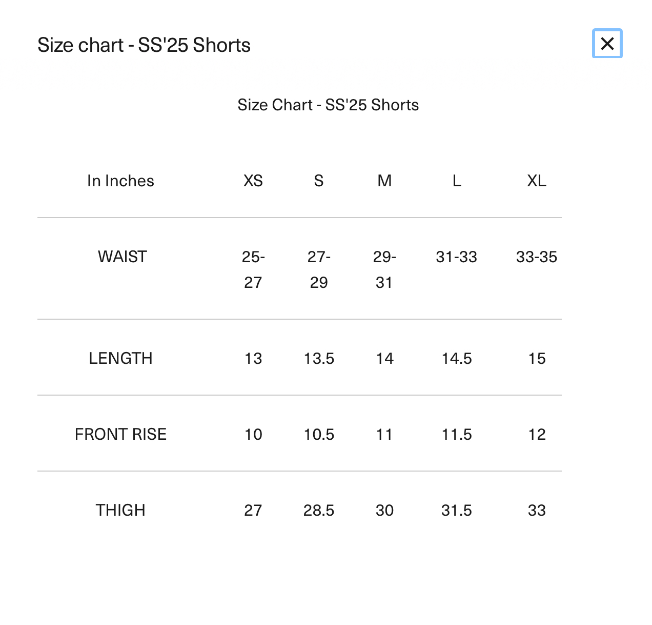 Size Chart