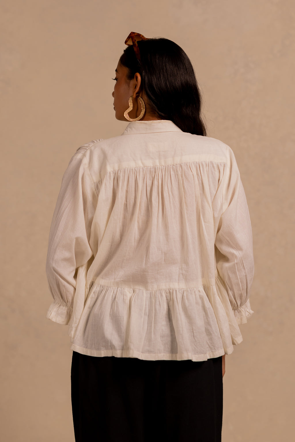 SENZA GATHERED SHIRT TOP