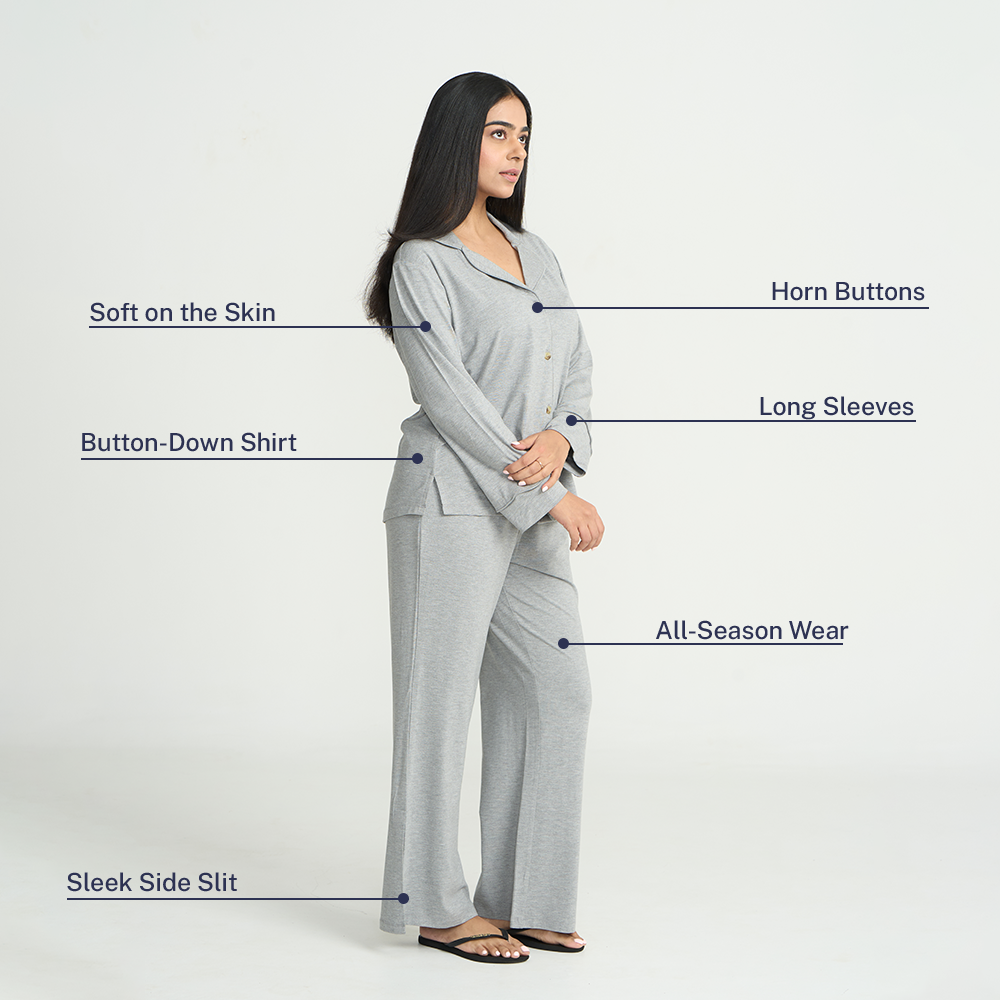 Women's Pyjama Set - Pant & Long Sleeve Shirt