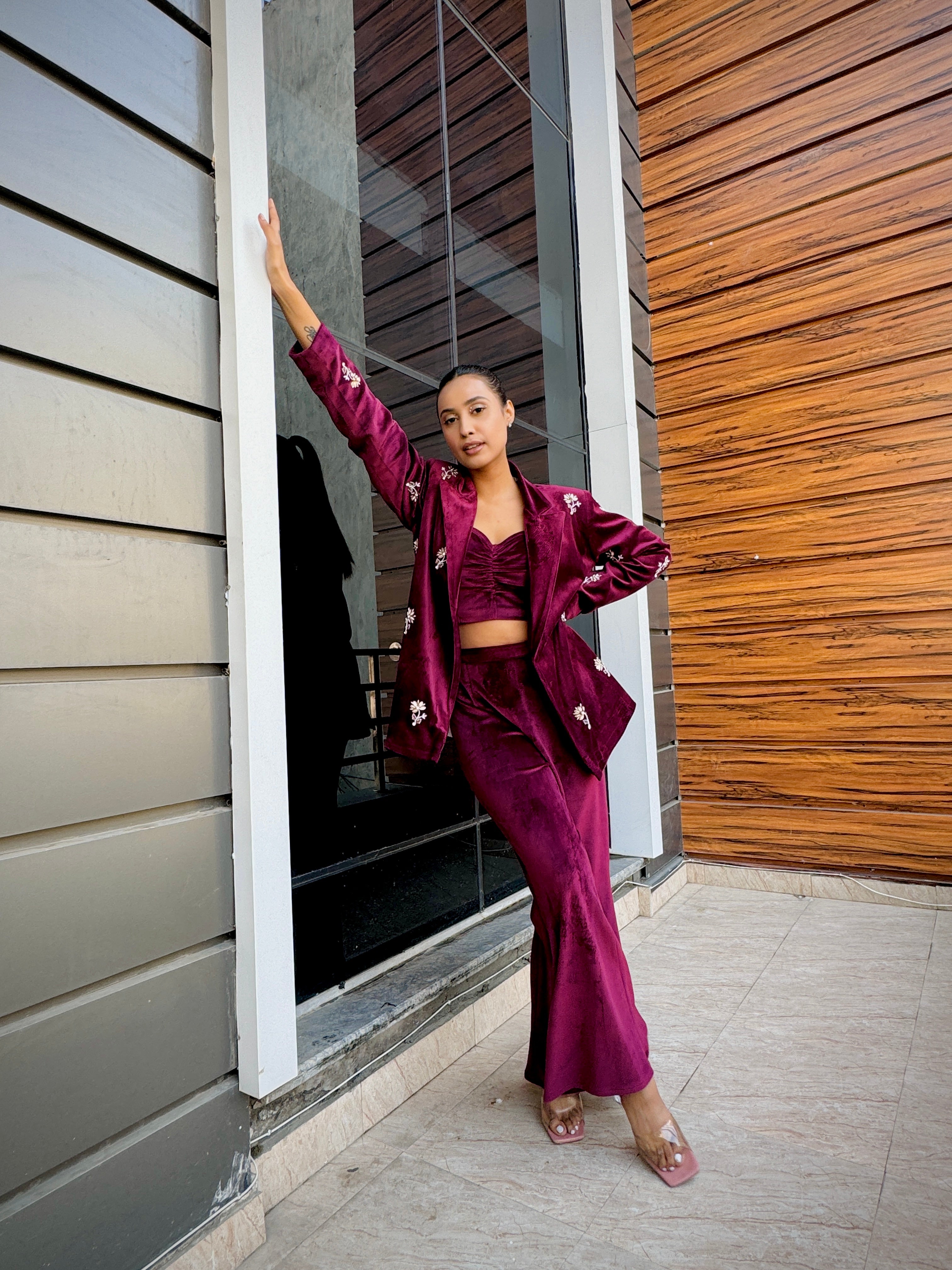 VELVET BLAZER SET