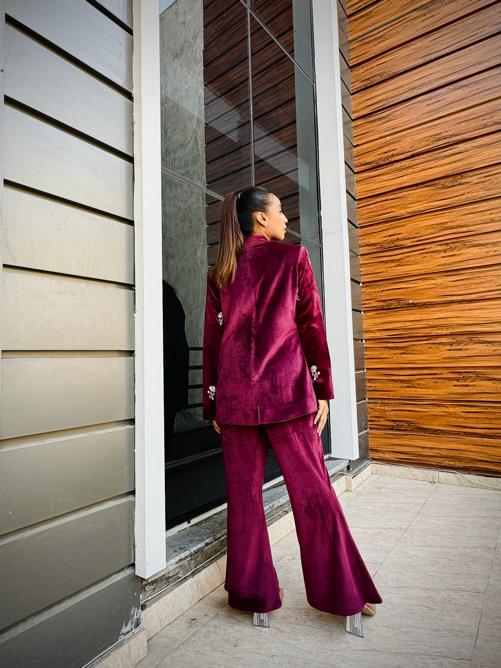 VELVET BLAZER SET