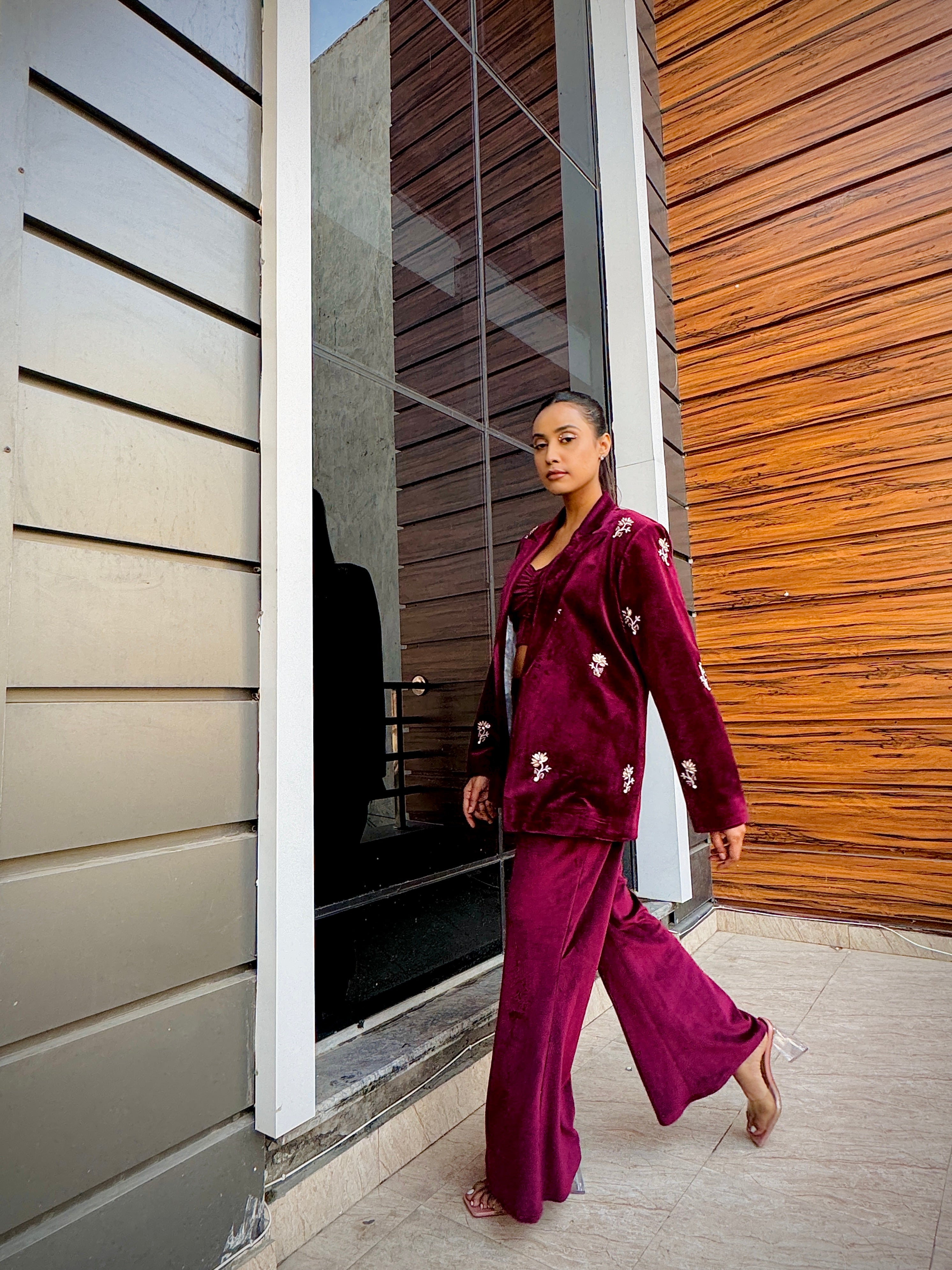 VELVET BLAZER SET