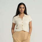Lounge Collared Crop Top