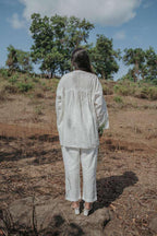 Square Yoke Drop Shoulder Top