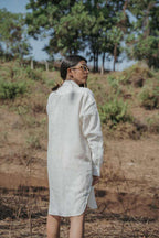 Pocket Panel Shirt Dress With Side Slits