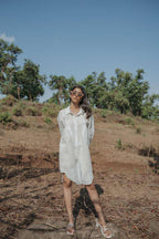 Pocket Panel Shirt Dress With Side Slits
