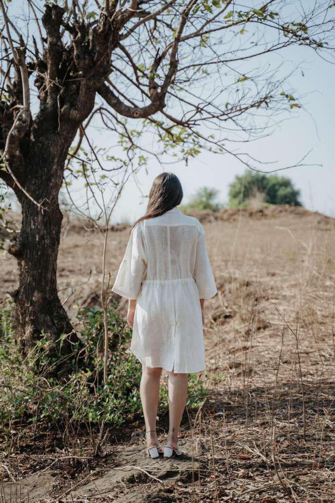 Shirt Style Waist Drawstring Dress