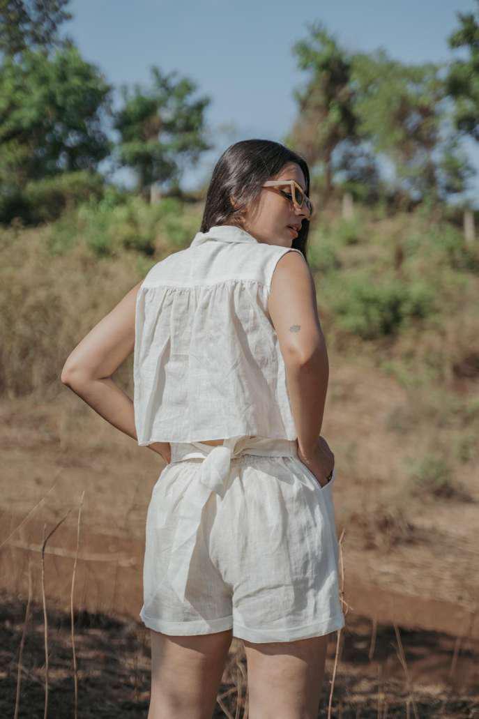 Back Tie Up Short Romper