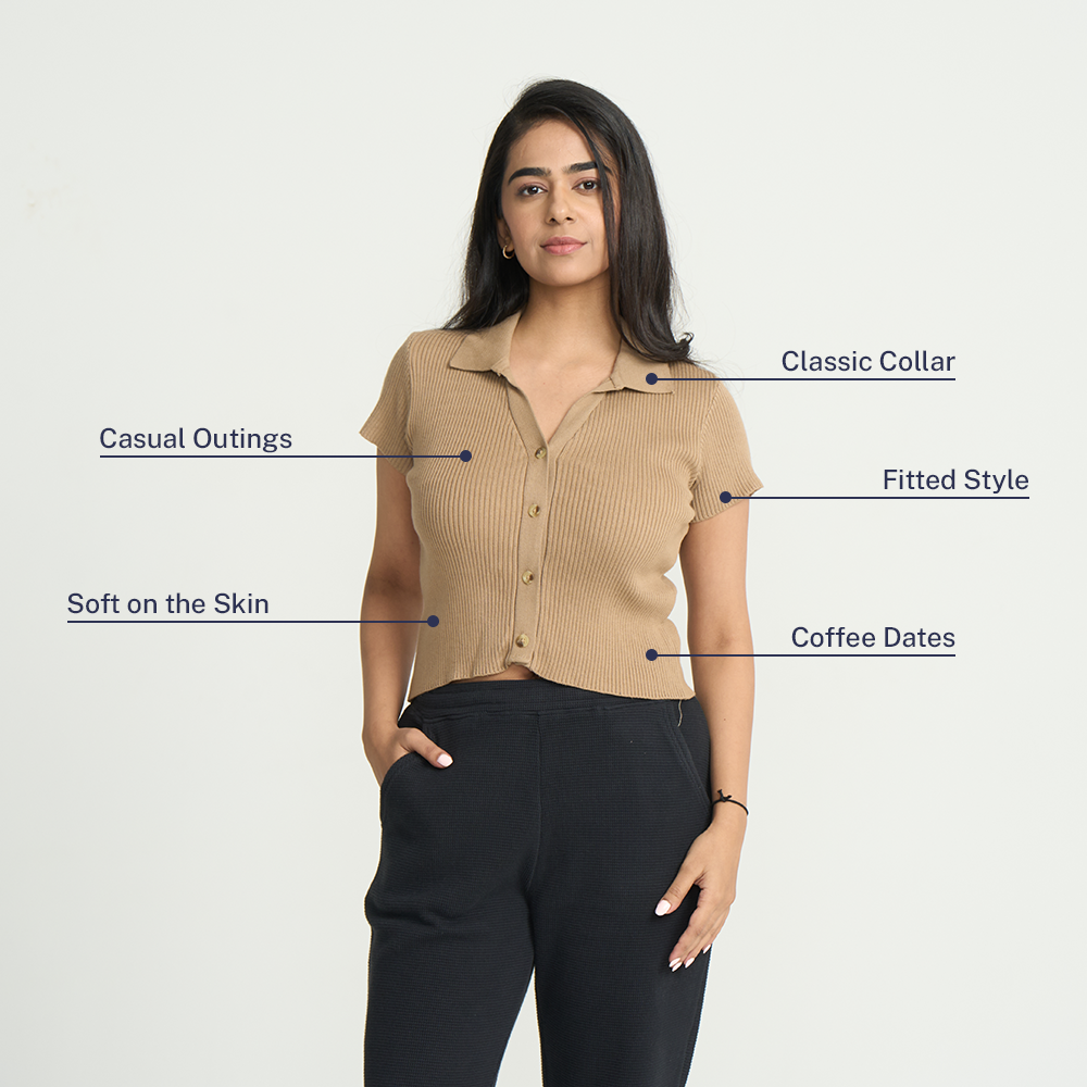 Lounge Collared Crop Top