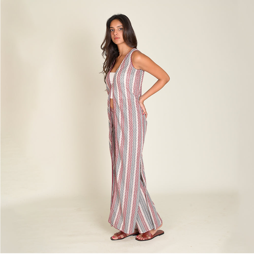 Maroon Chevron Co-ord Set