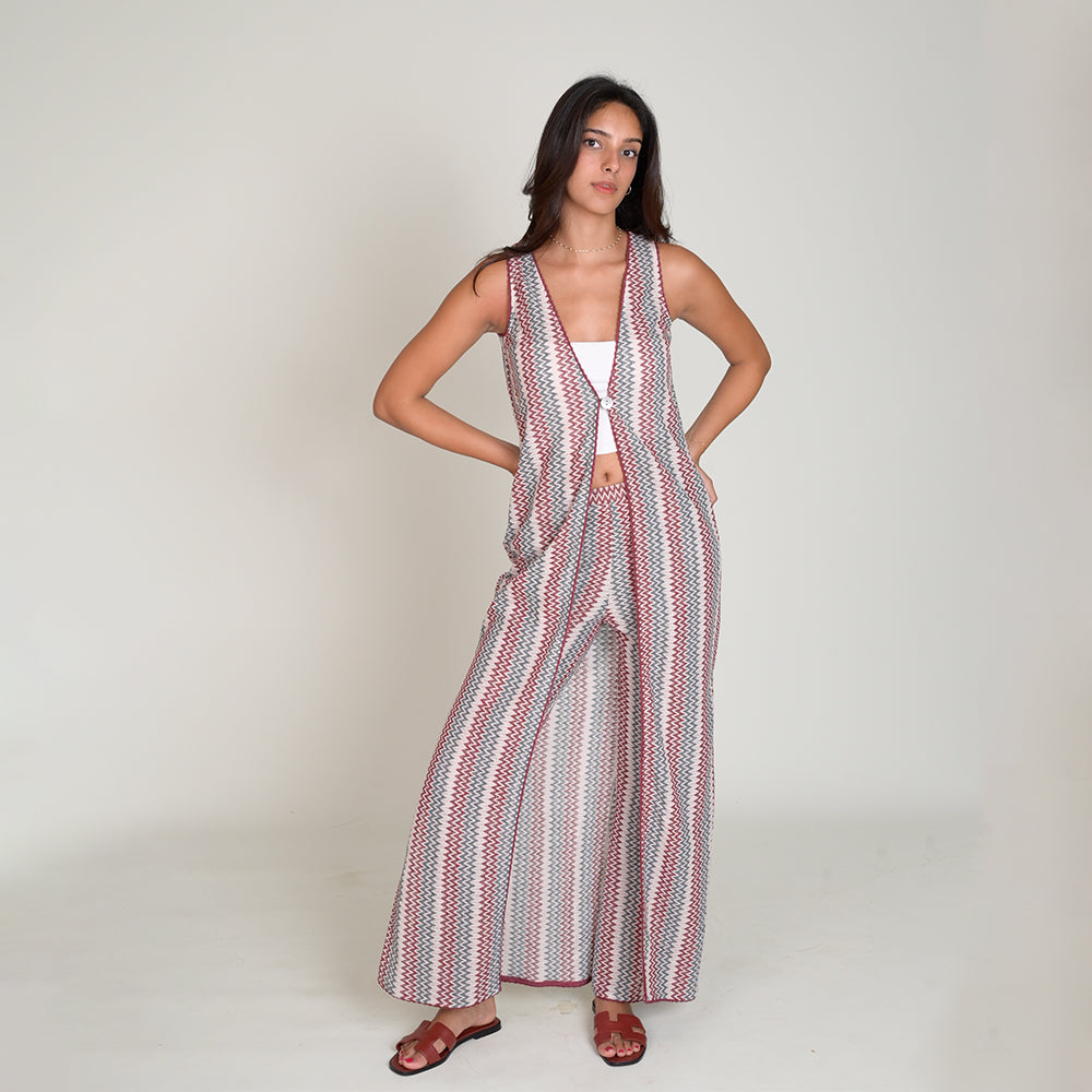 Maroon Chevron Co-ord Set