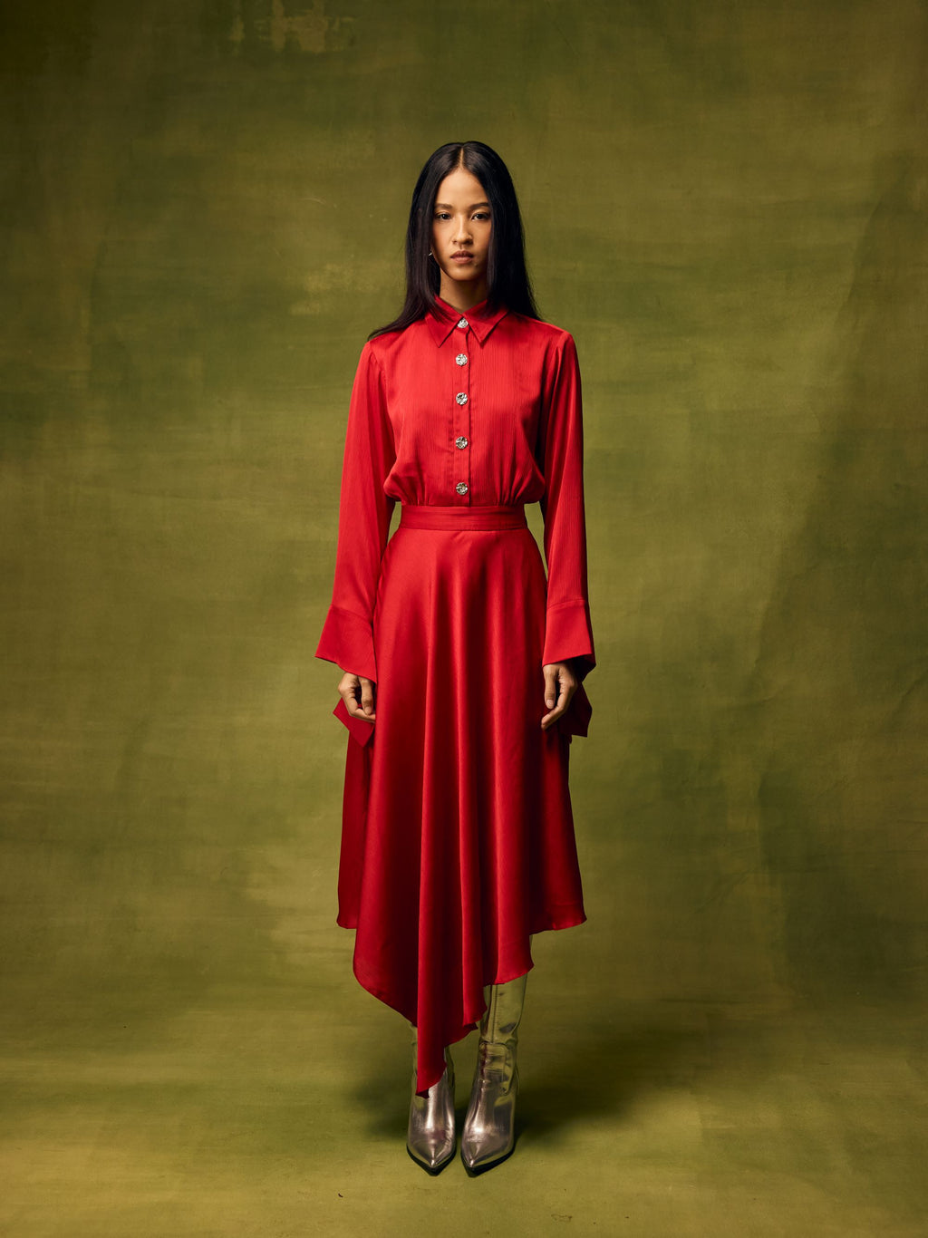 Roselle Glow Asymmetrical Dress