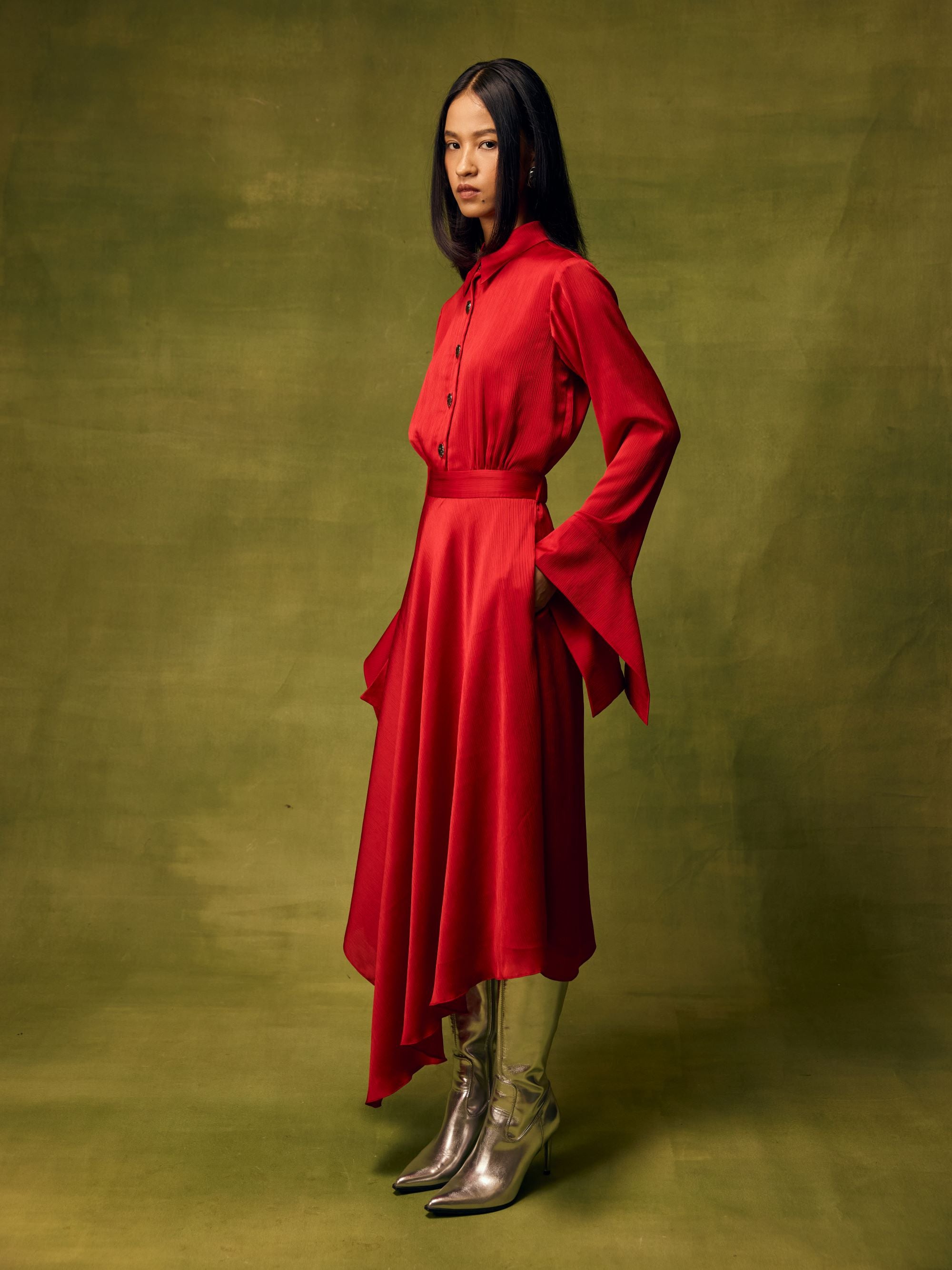 Roselle Glow Asymmetrical Dress