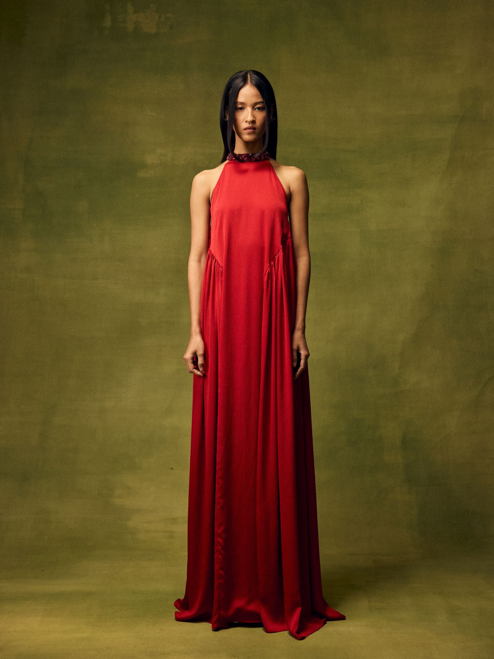 Roselle Glow Halter Dress