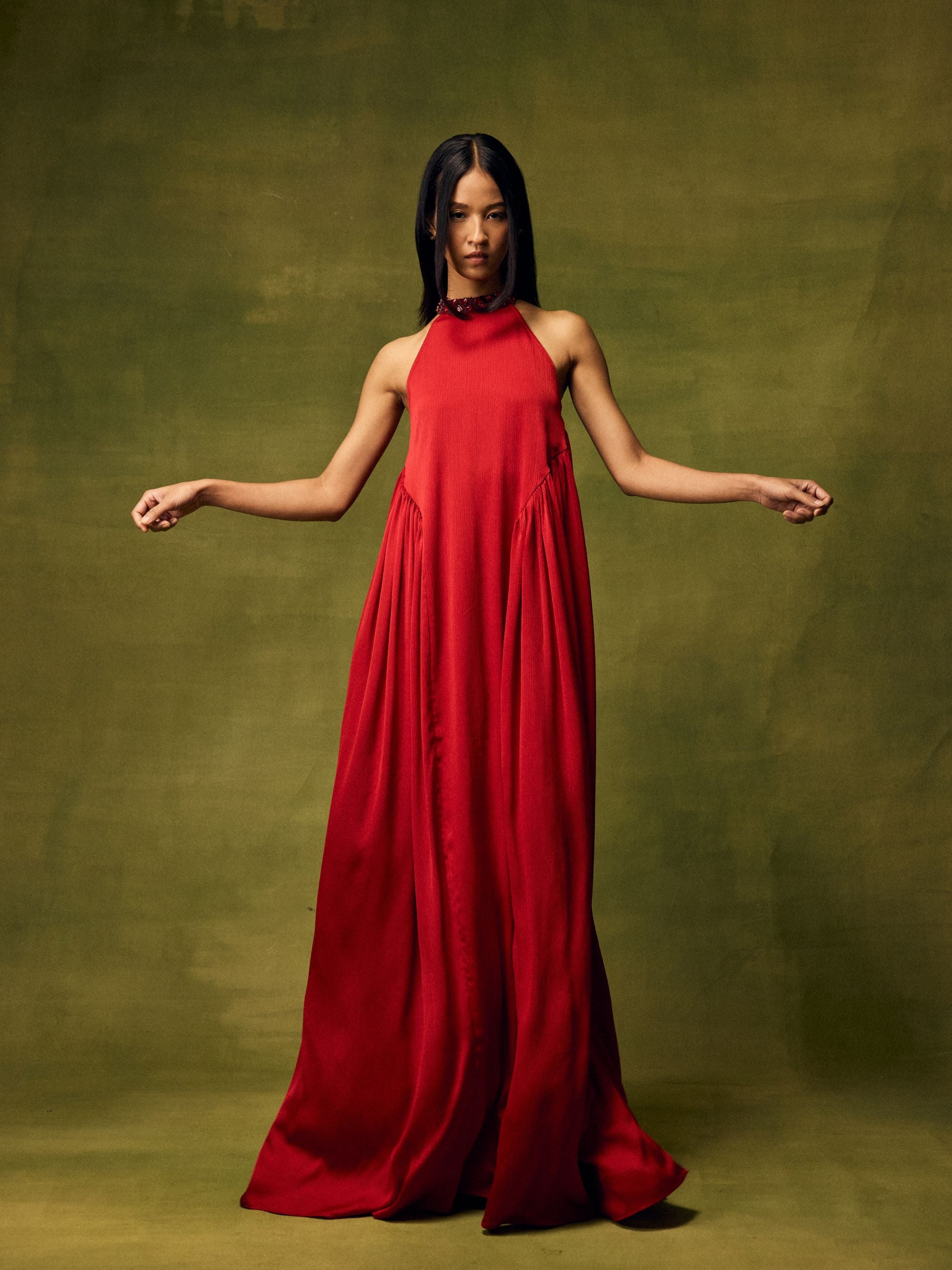 Roselle Glow Halter Dress