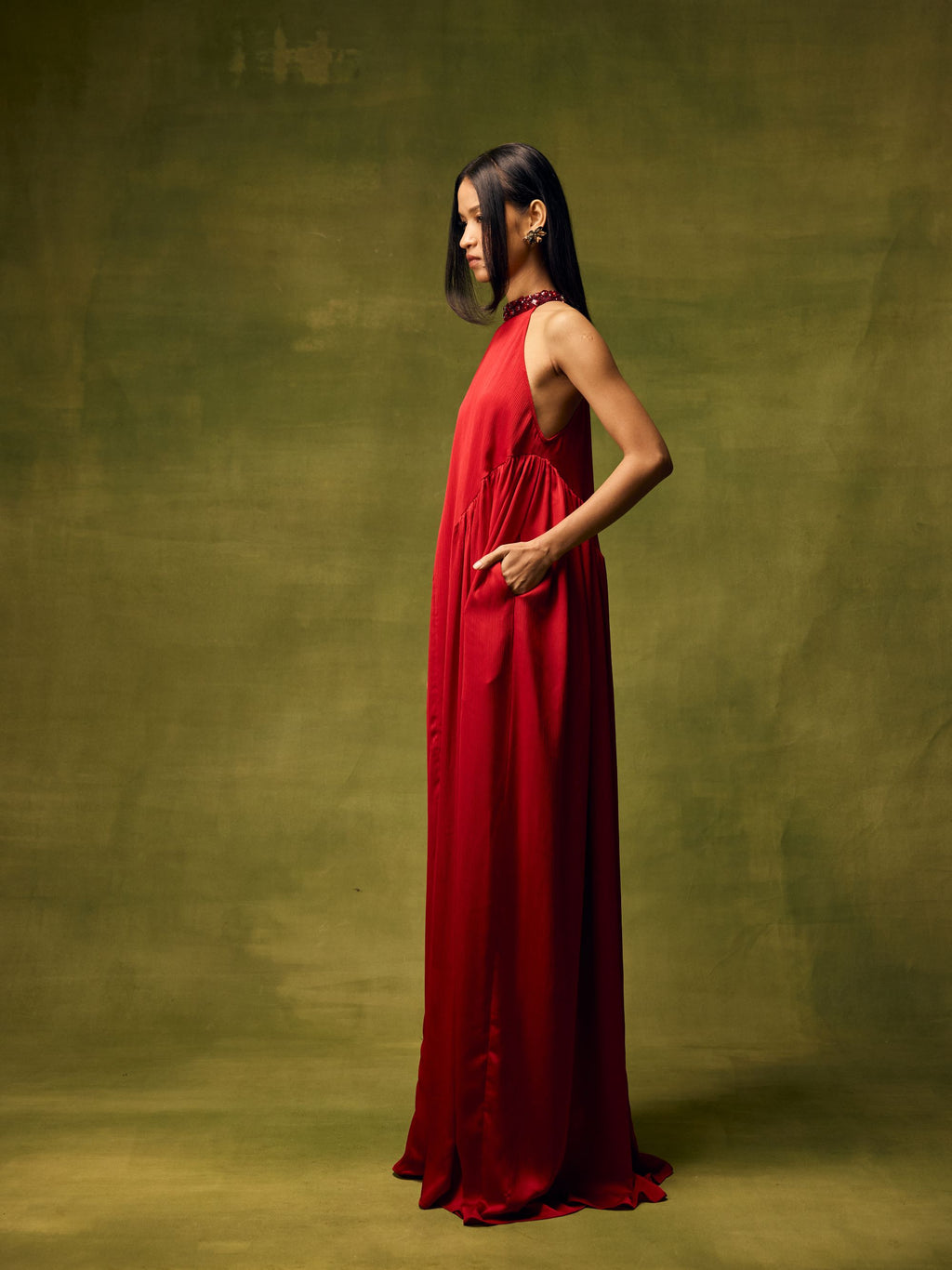 Roselle Glow Halter Dress