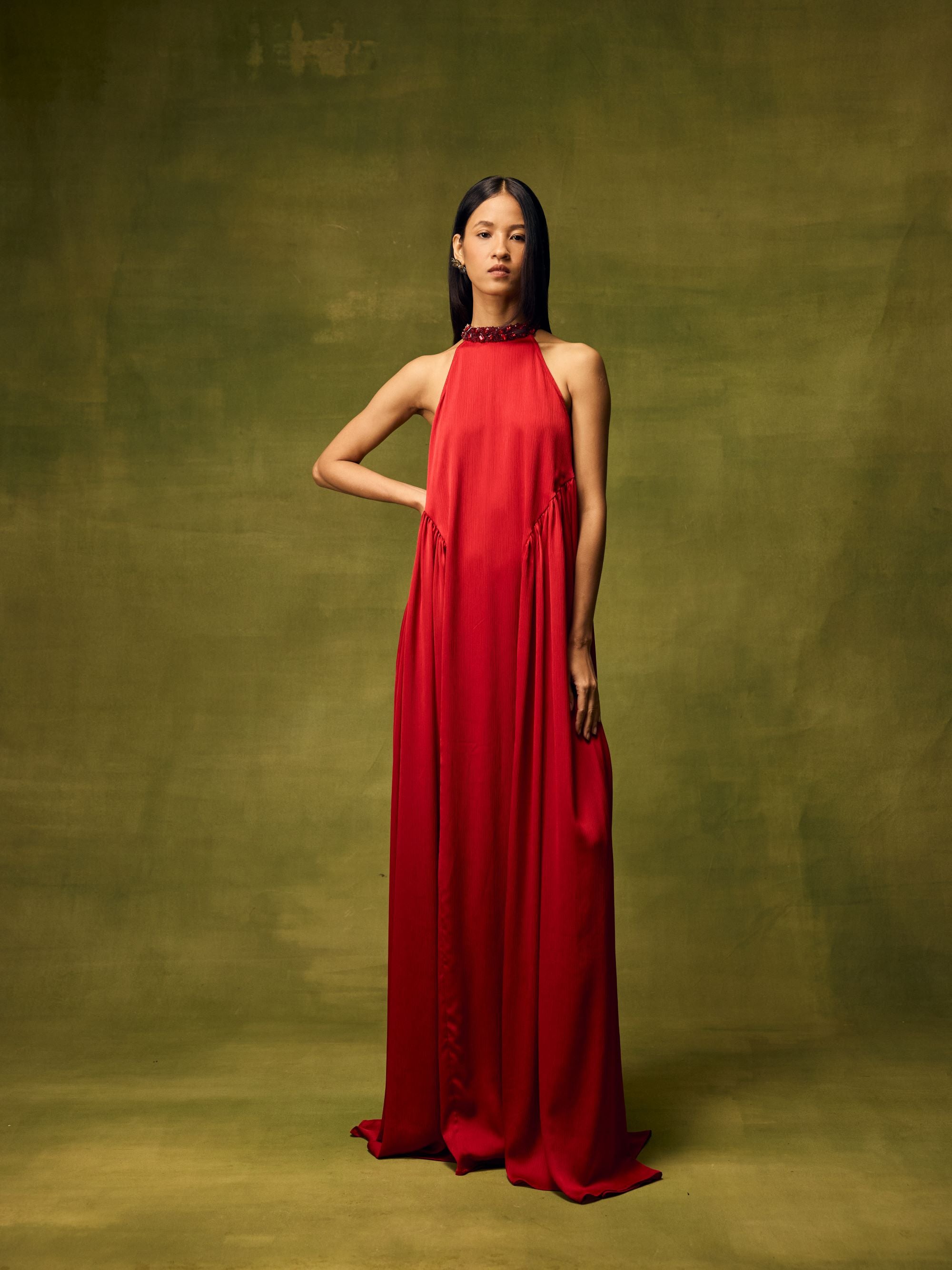 Roselle Glow Halter Dress