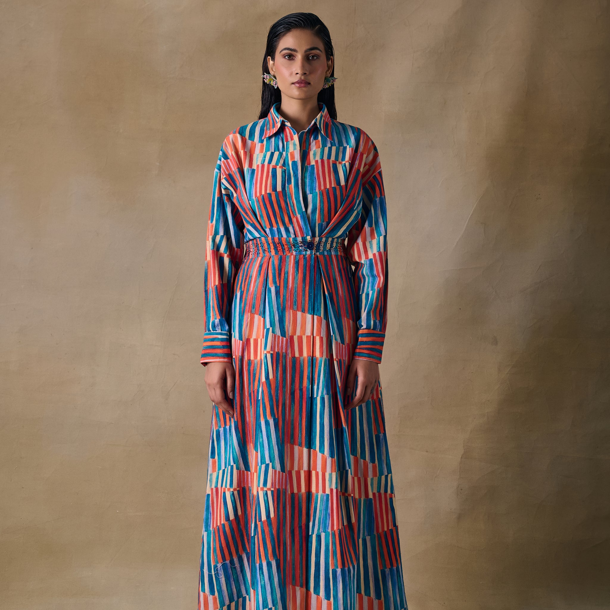 Asilah Stripe Wrap Dress