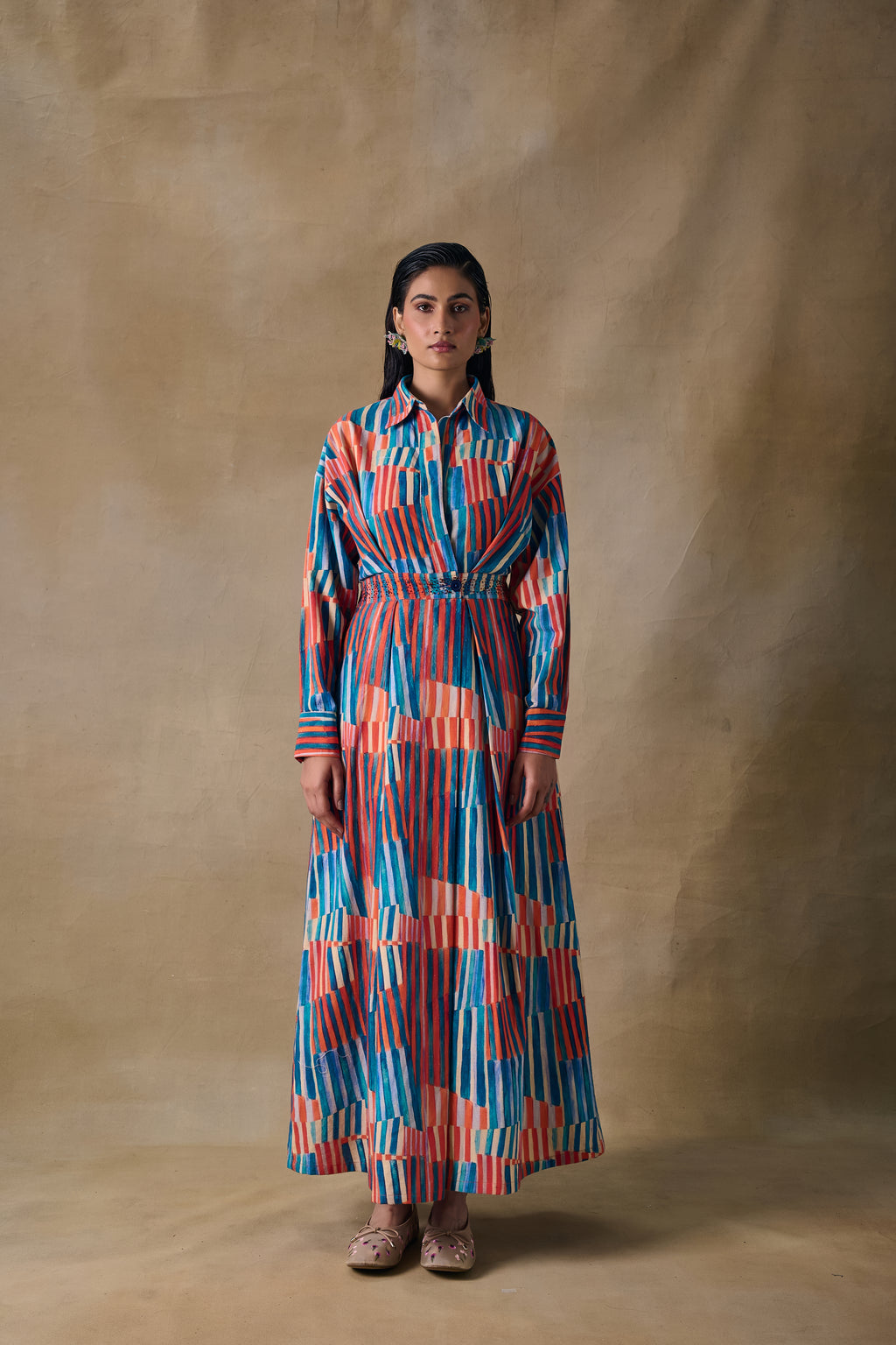 Asilah Stripe Wrap Dress
